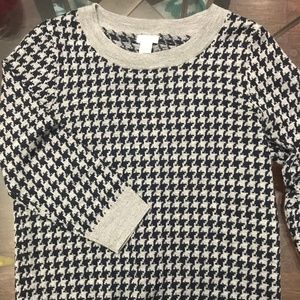 J.Crew Factory Houndstooth Sweater Navy/Gray Small